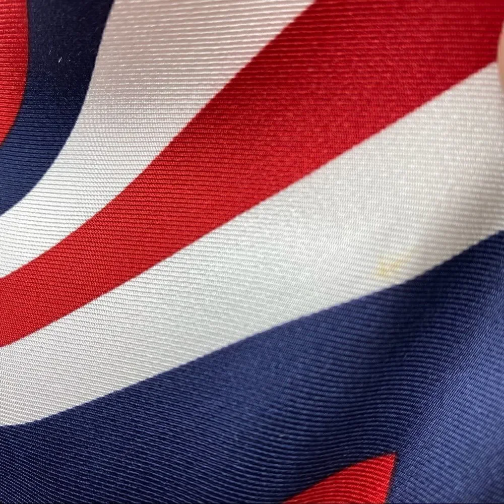 Ralph Lauren Multi Regatta Yacht Silk Scarf Silver Link Necklace Halter Top - Picture 15 of 16